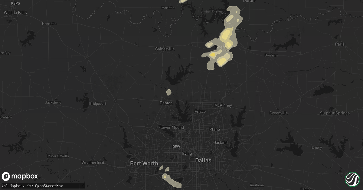 Hail map in Aubrey, TX on September 20, 2026