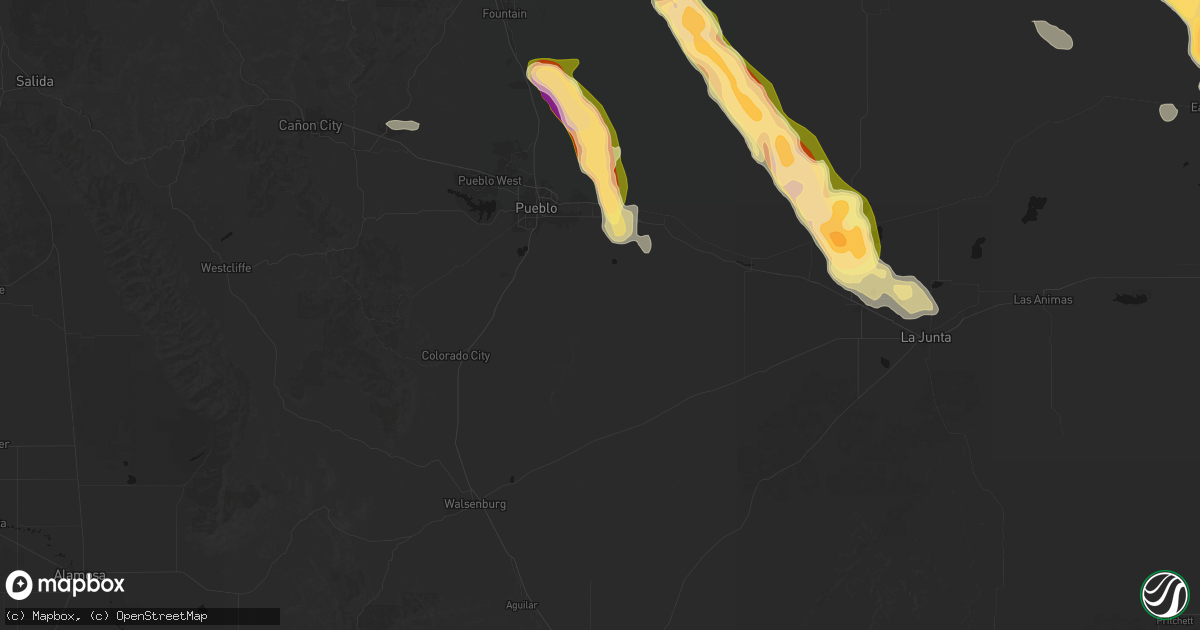 Hail map in Avondale, CO on September 20, 2026