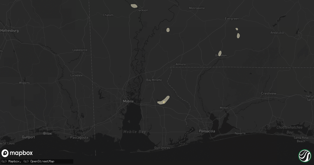 Hail map in Bay Minette, AL on September 20, 2026