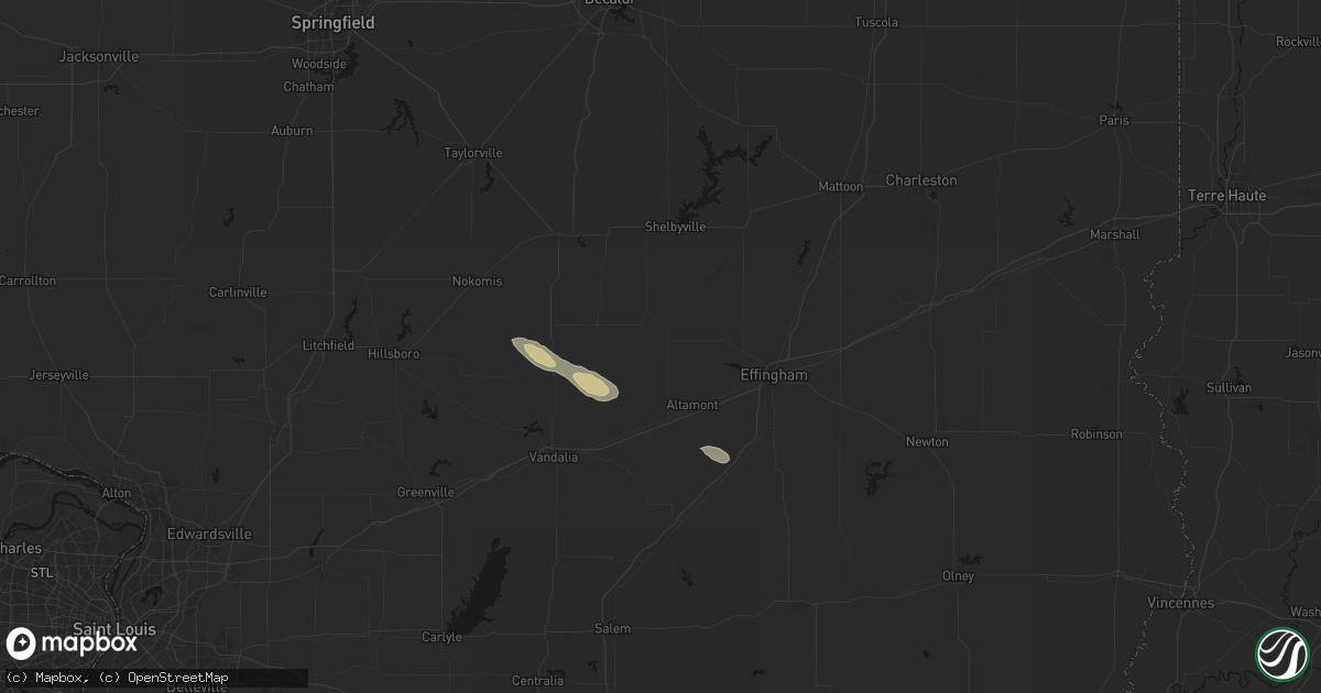 Hail map in Beecher City, IL on September 20, 2026