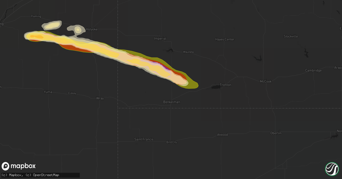 Hail map in Benkelman, NE on September 20, 2026