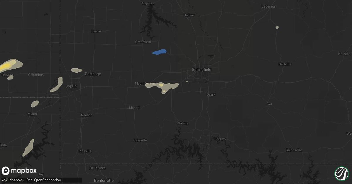 Hail map in Billings, MO on September 20, 2026