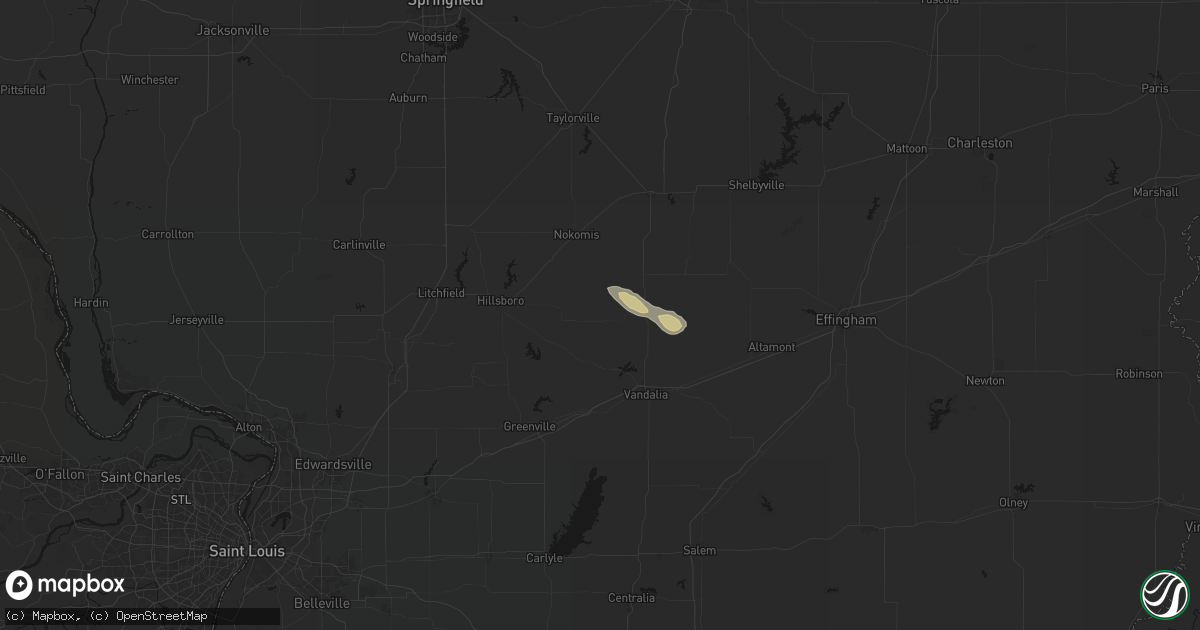 Hail map in Bingham, IL on September 20, 2026