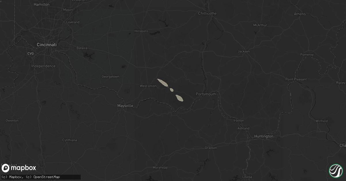 Hail map in Blue Creek, OH on September 20, 2026