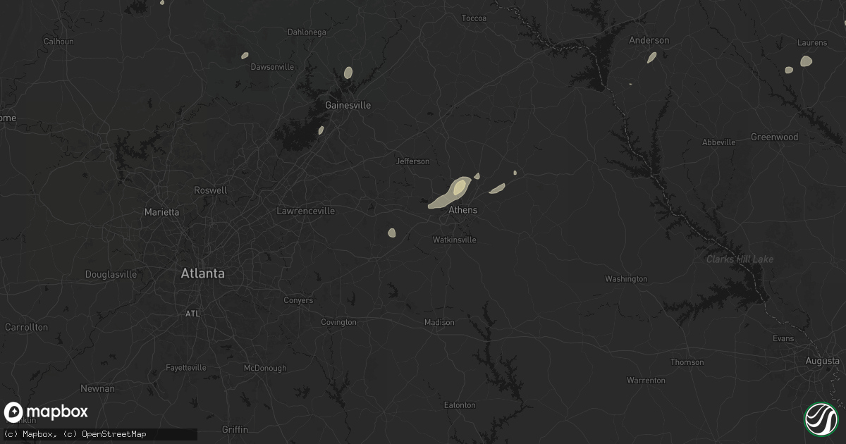 Hail map in Bogart, GA on September 20, 2026