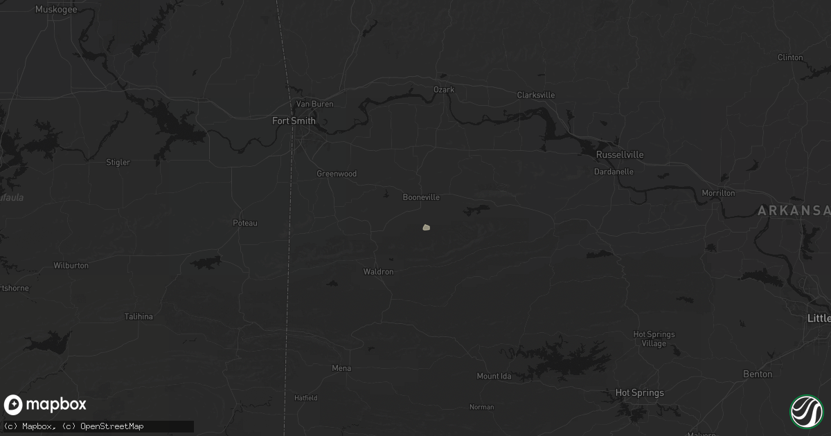 Hail map in Booneville, AR on September 20, 2026