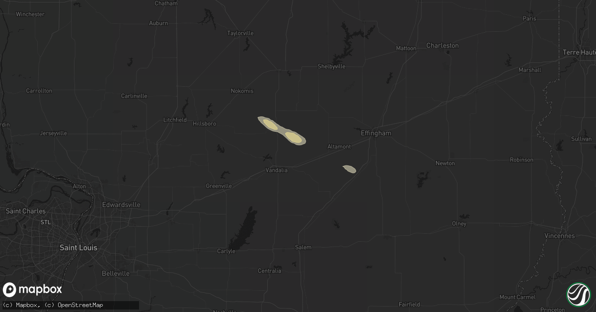 Hail map in Brownstown, IL on September 20, 2026