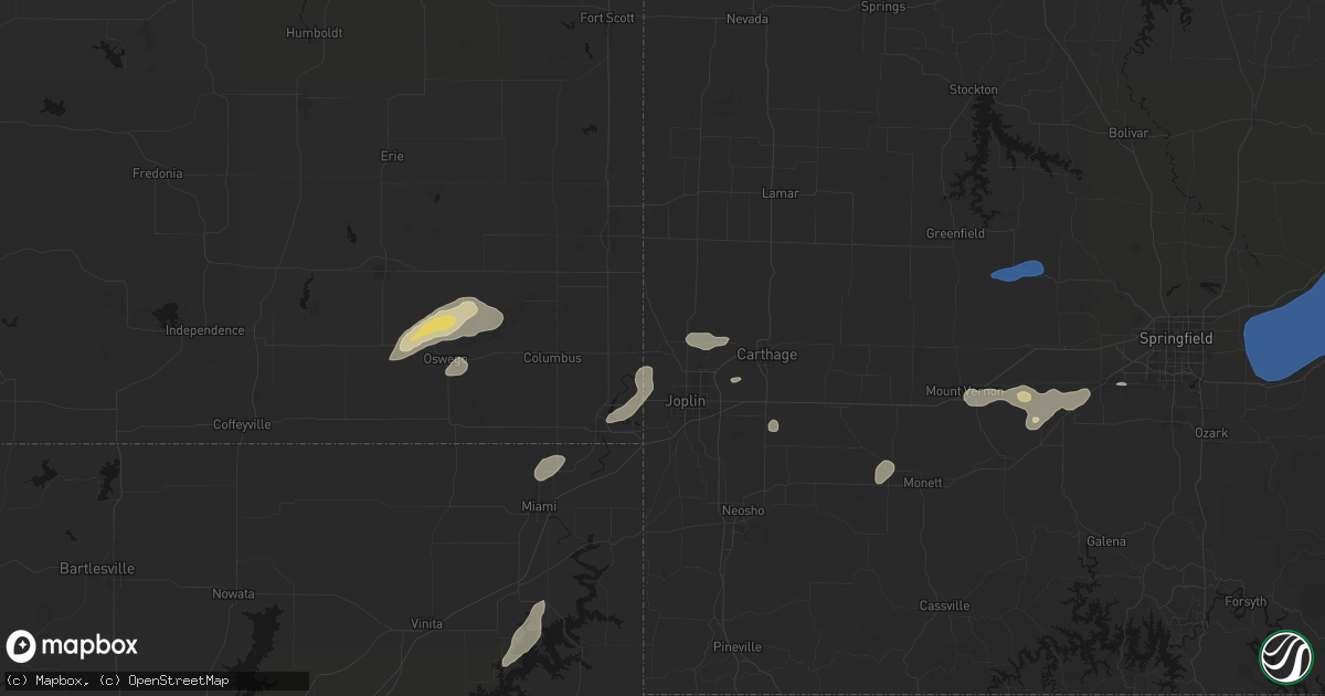 Hail map in Carl Junction, MO on September 20, 2026