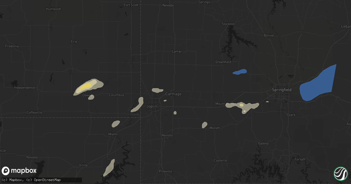 Hail map in Carthage, MO on September 20, 2026
