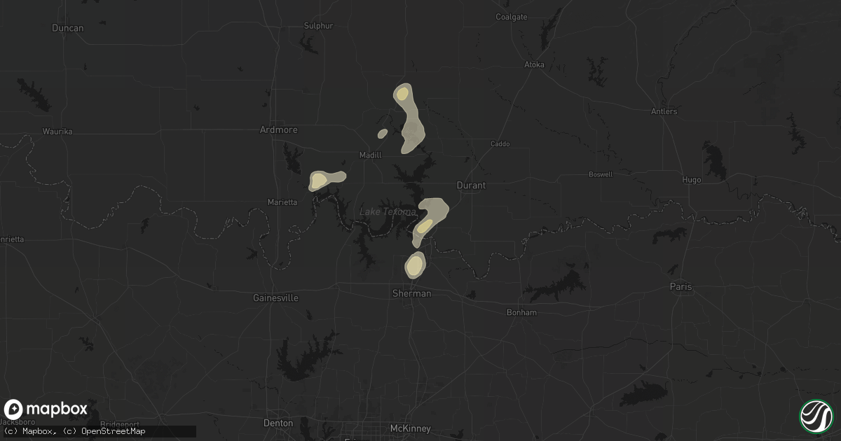 Hail map in Cartwright, OK on September 20, 2026