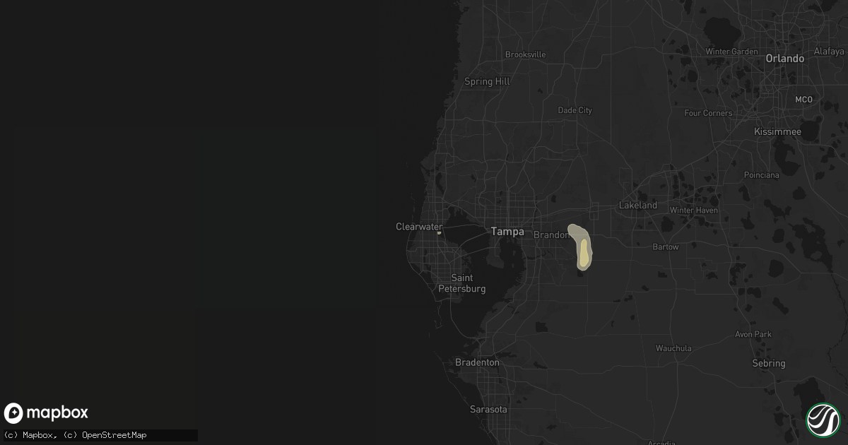 Hail map in Clearwater, FL on September 20, 2026