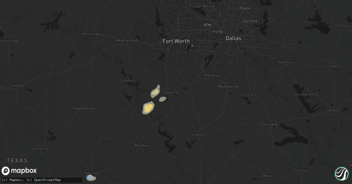 Hail map in Cleburne, TX on September 20, 2026