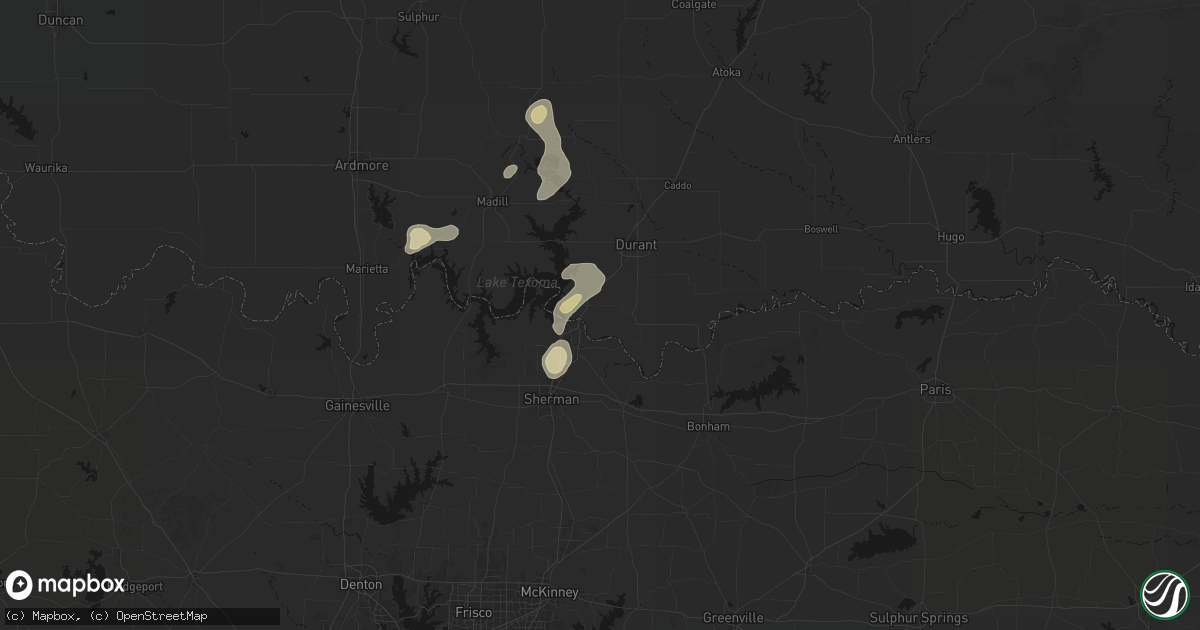 Hail map in Colbert, OK on September 20, 2026