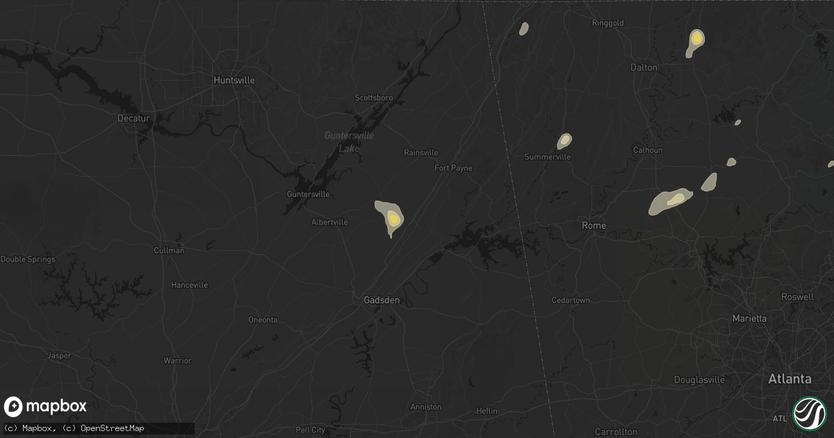 Hail map in Collinsville, AL on September 20, 2026