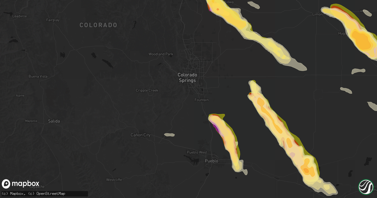 Hail map in Colorado Springs, CO on September 20, 2026