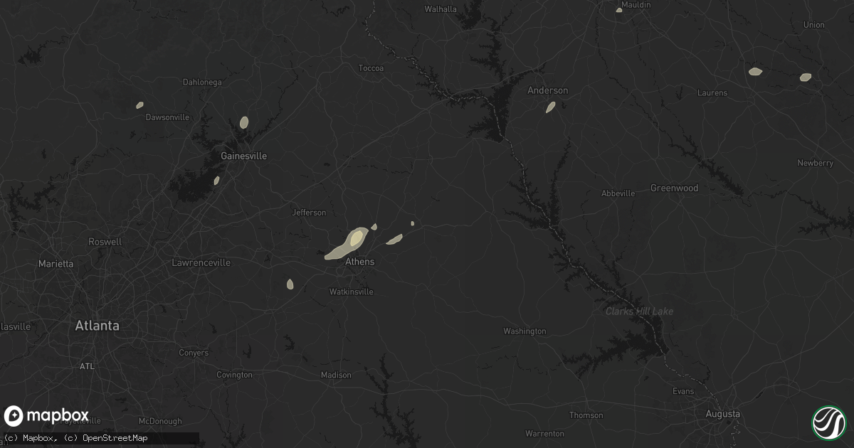Hail map in Comer, GA on September 20, 2026