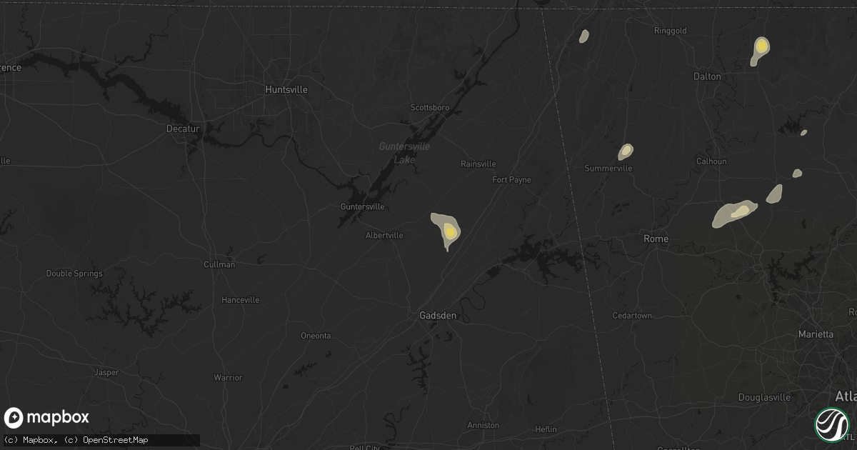 Hail map in Crossville, AL on September 20, 2026