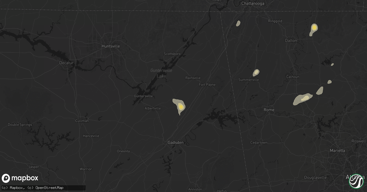 Hail map in Dawson, AL on September 20, 2026