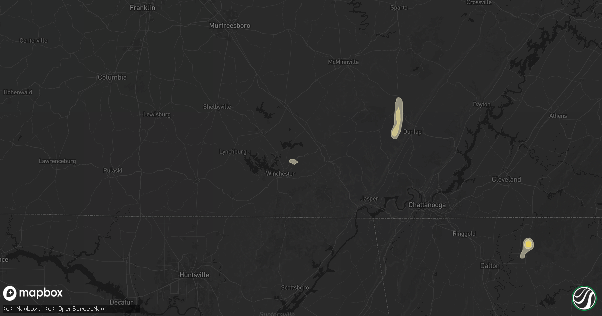 Hail map in Decherd, TN on September 20, 2026