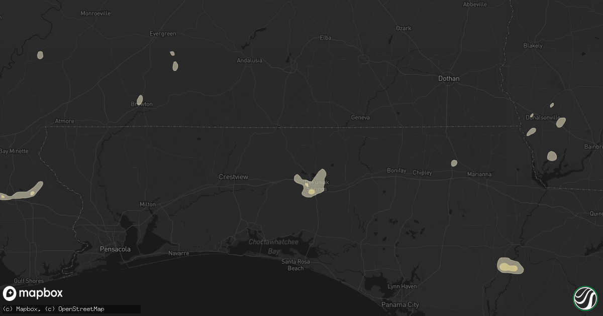 Hail map in Defuniak Springs, FL on September 20, 2026