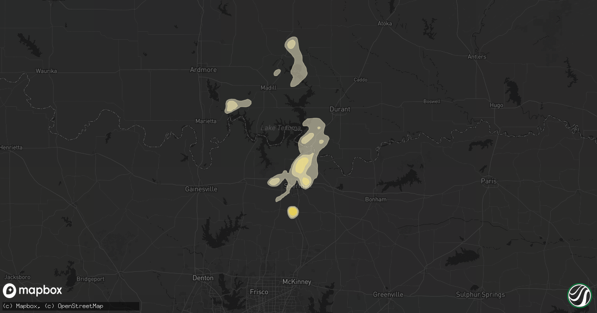 Hail map in Denison, TX on September 20, 2026