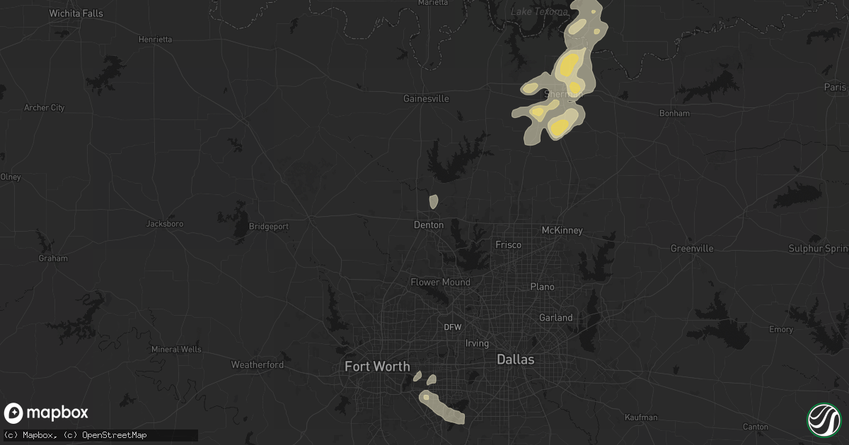 Hail map in Denton, TX on September 20, 2026