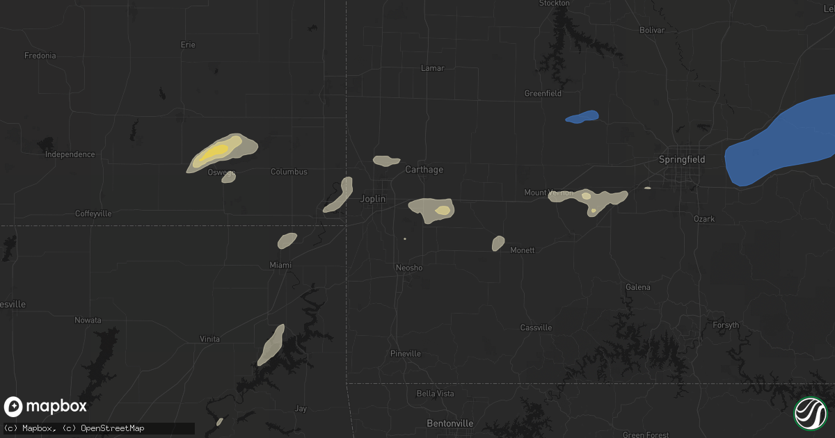 Hail map in Diamond, MO on September 20, 2026