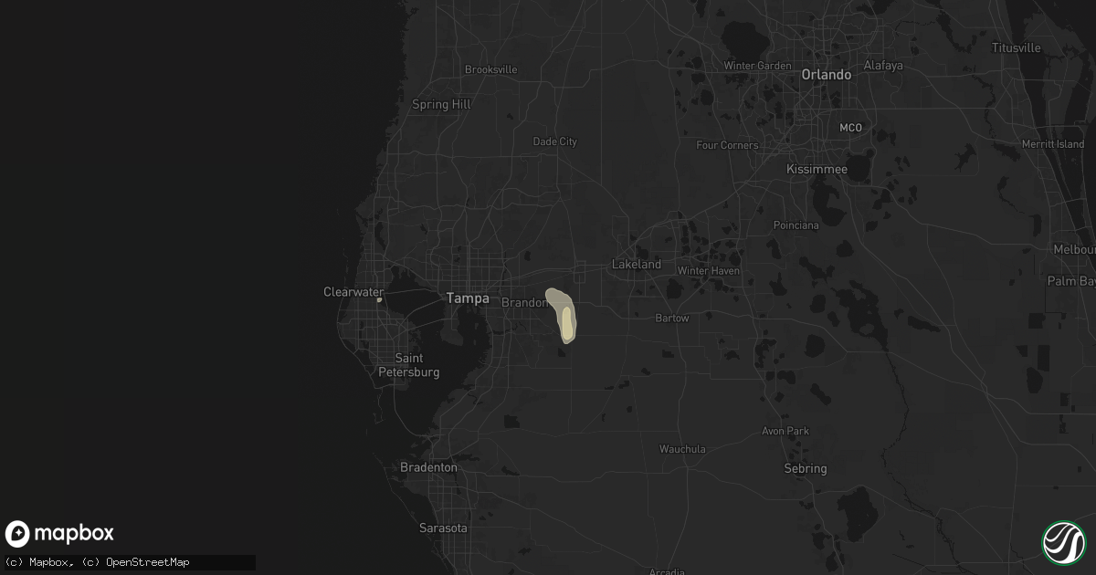 Hail map in Dover, FL on September 20, 2026