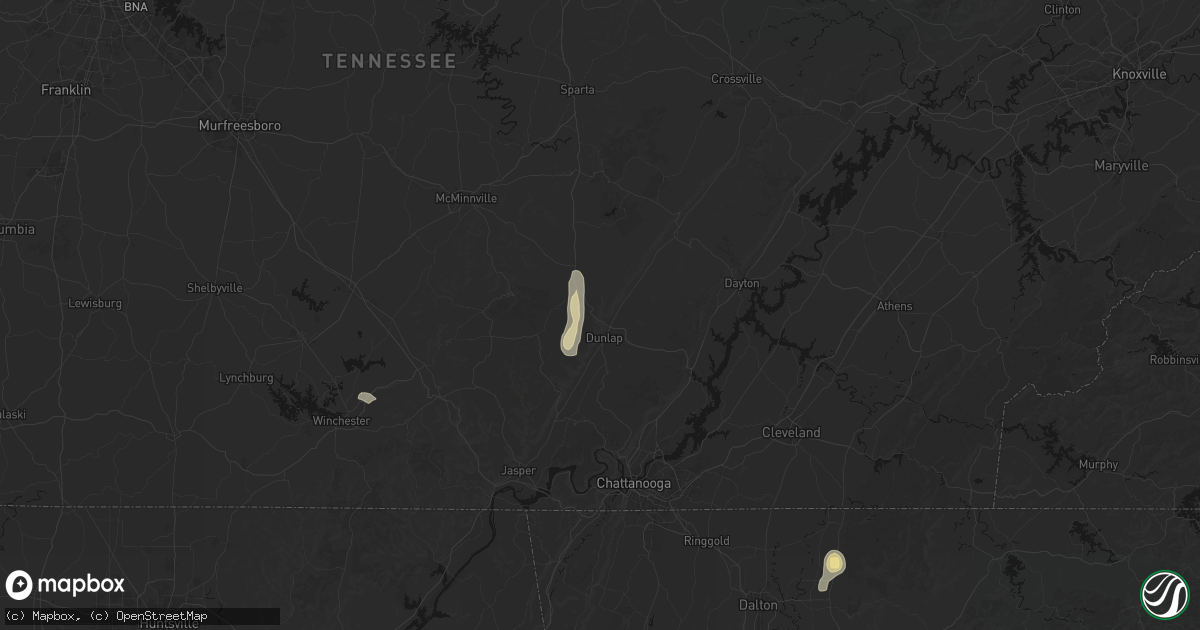 Hail map in Dunlap, TN on September 20, 2026