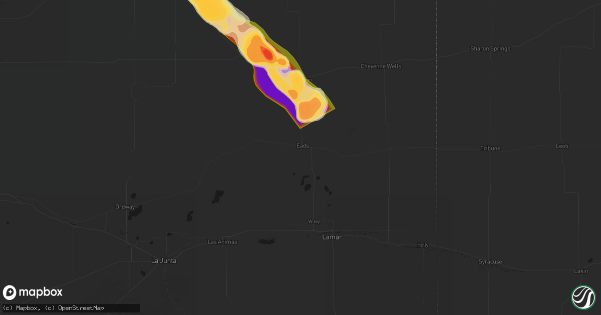 Hail map in Eads, CO on September 20, 2026