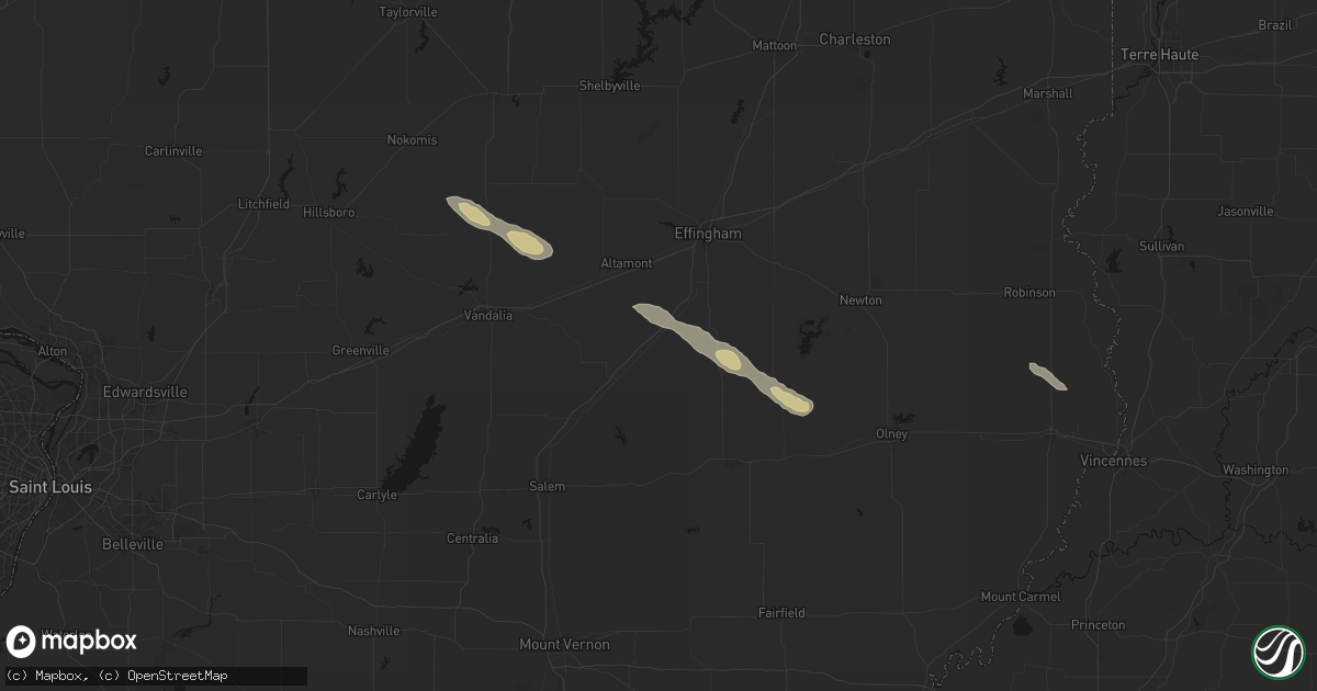 Hail map in Edgewood, IL on September 20, 2026