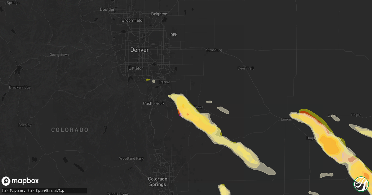 Hail map in Elizabeth, CO on September 20, 2026