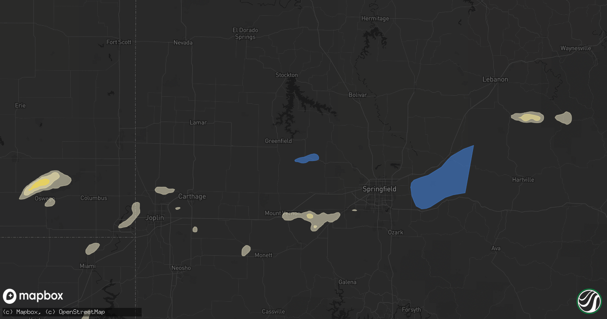 Hail map in Everton, MO on September 20, 2026