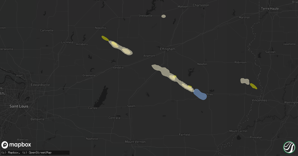 Hail map in Farina, IL on September 20, 2026