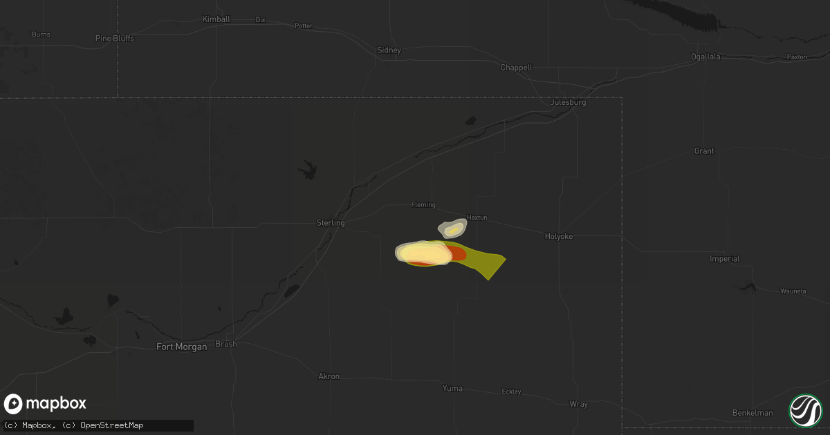 Hail map in Fleming, CO on September 20, 2026