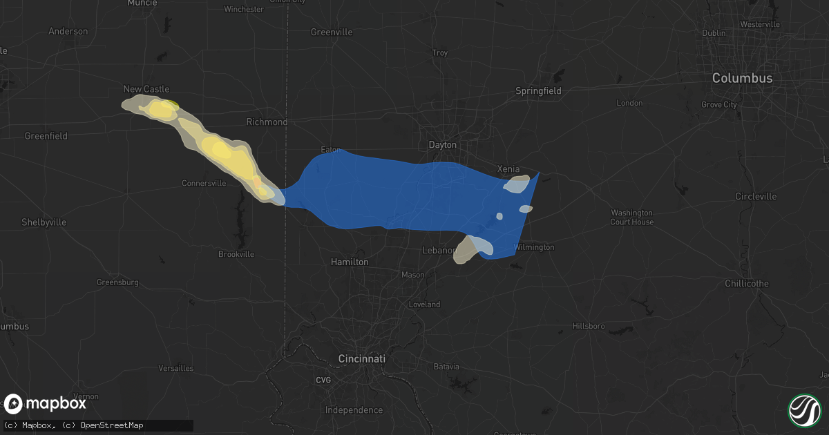 Hail map in Franklin, OH on September 20, 2026