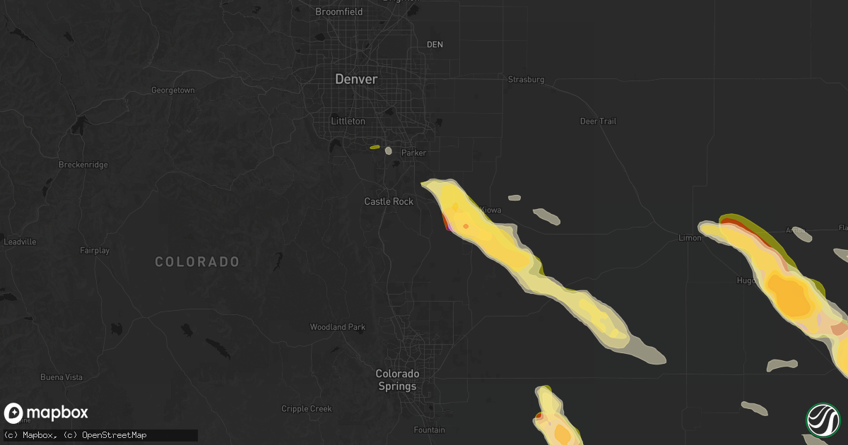 Hail map in Franktown, CO on September 20, 2026