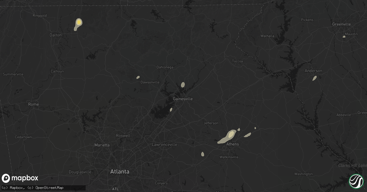 Hail map in Gainesville, GA on September 20, 2026