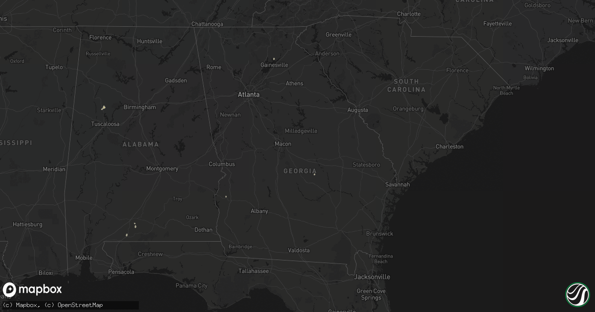Hail map in Georgia on September 20, 2026