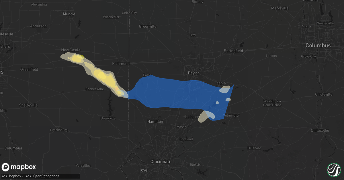 Hail map in Germantown, OH on September 20, 2026