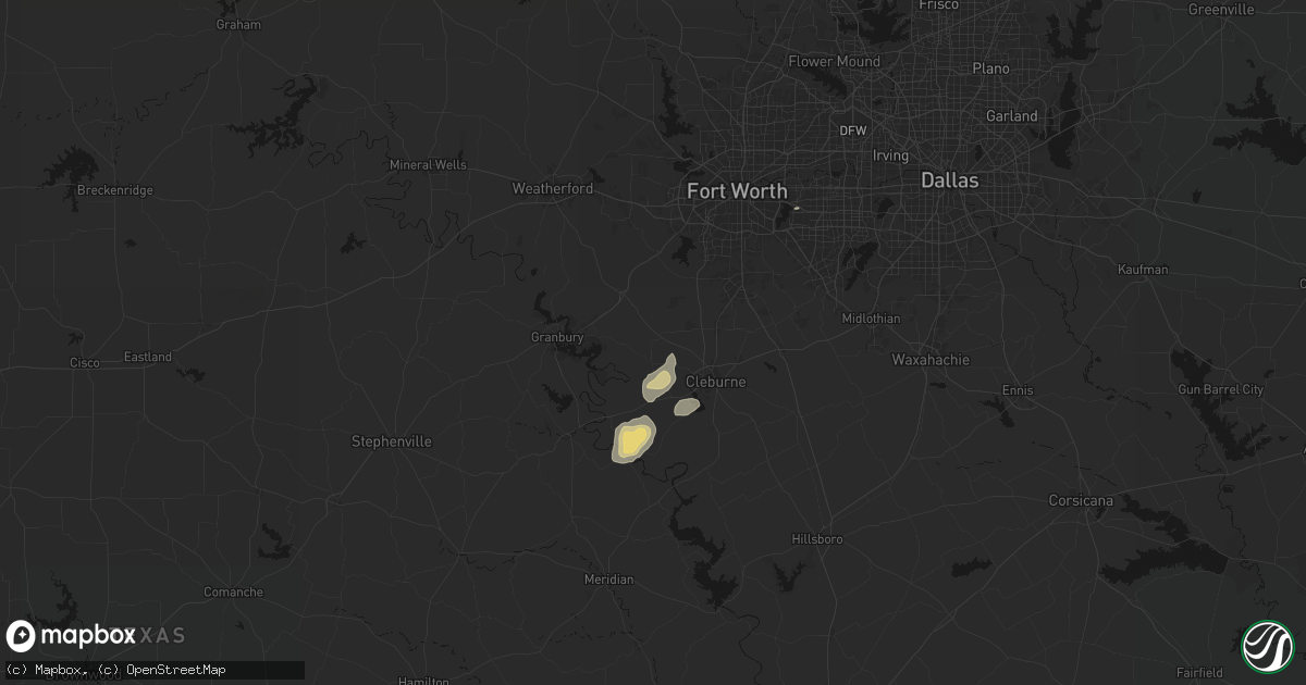 Hail map in Godley, TX on September 20, 2026