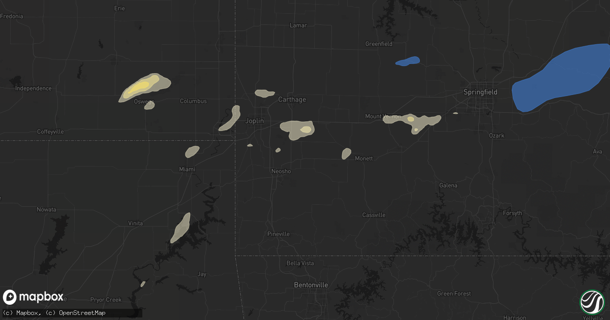 Hail map in Granby, MO on September 20, 2026