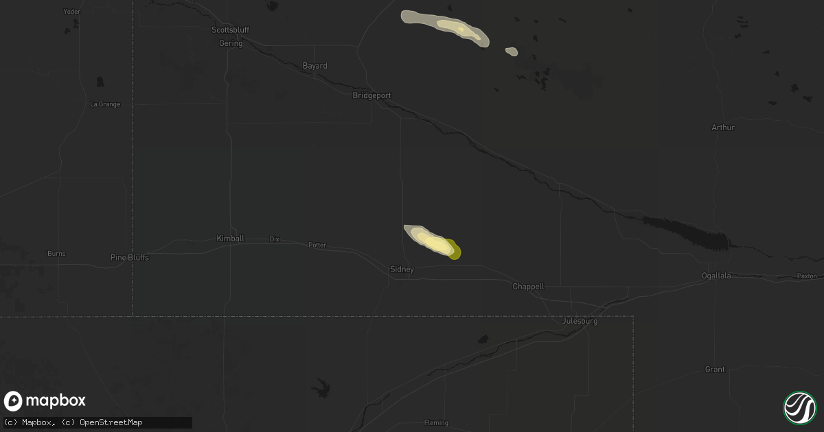 Hail map in Gurley, NE on September 20, 2026