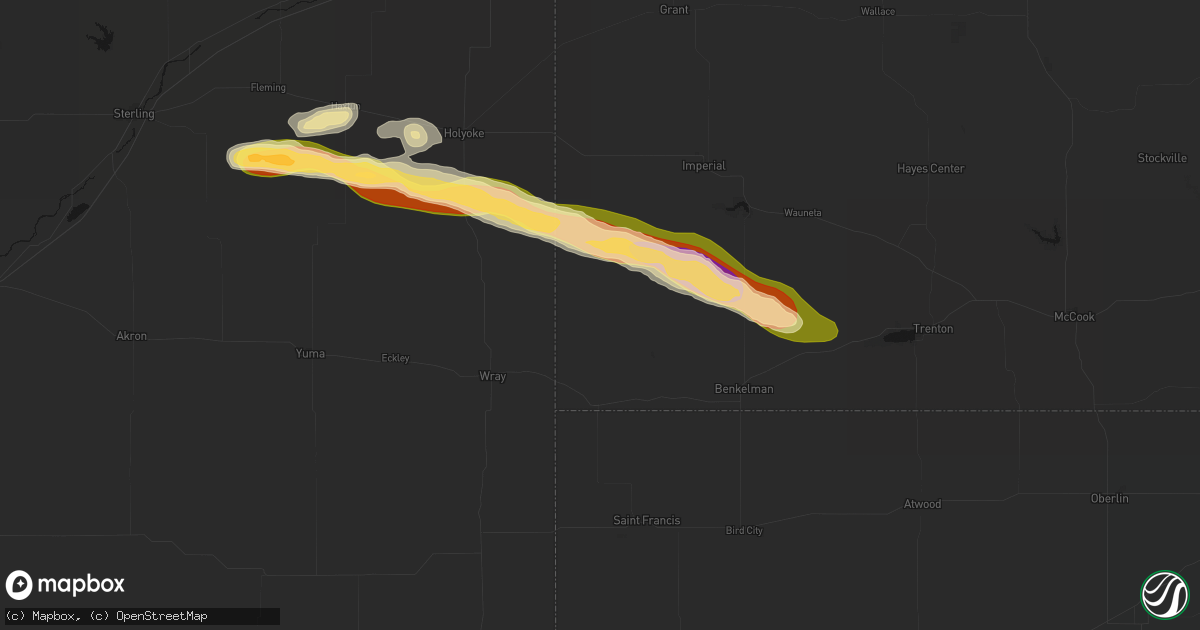 Hail map in Haigler, NE on September 20, 2026