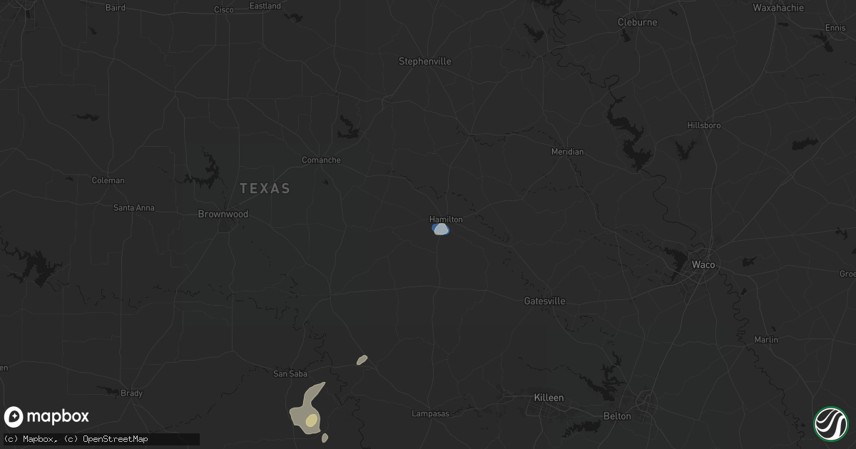 Hail map in Hamilton, TX on September 20, 2026