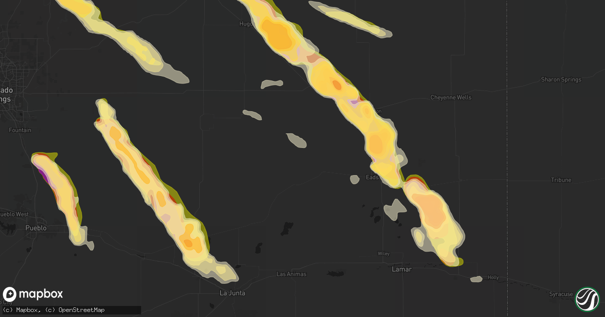 Hail map in Haswell, CO on September 20, 2026
