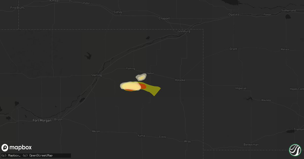 Hail map in Haxtun, CO on September 20, 2026