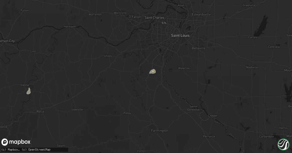 Hail map in Hillsboro, MO on September 20, 2026