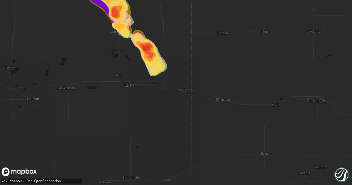 Hail map in Holly, CO on September 20, 2026