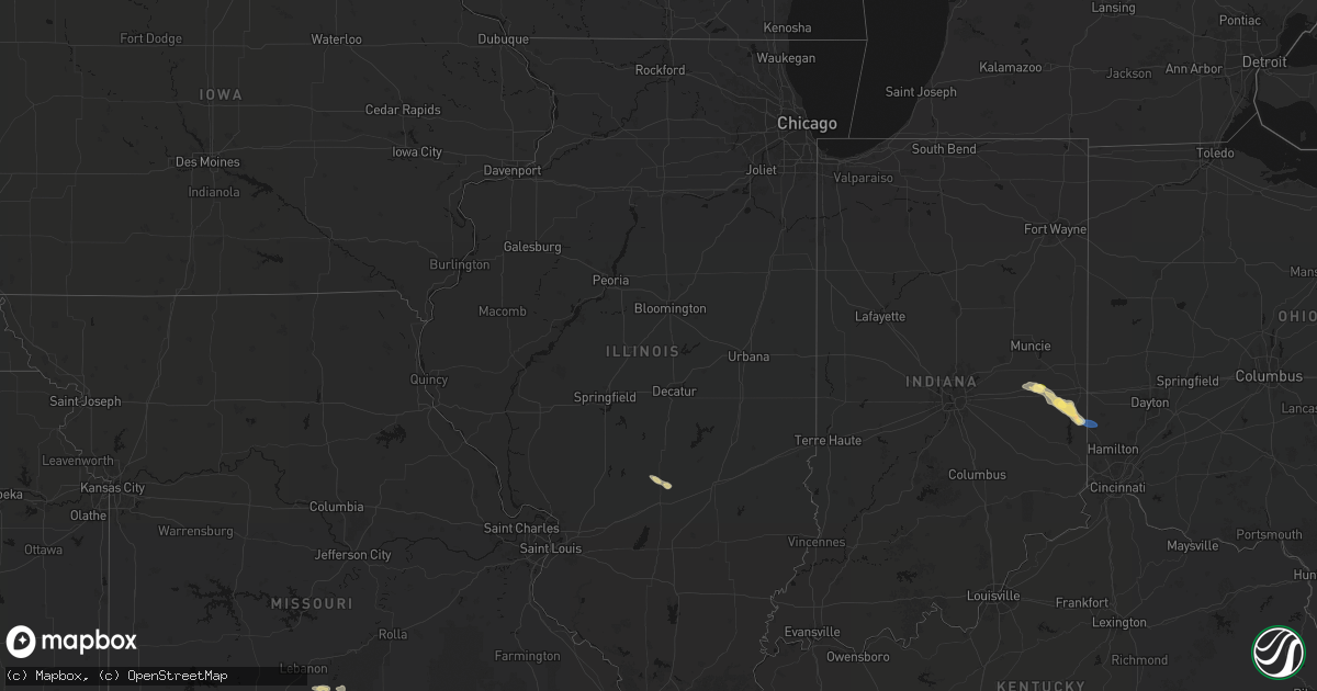 Hail map in Illinois on September 20, 2026